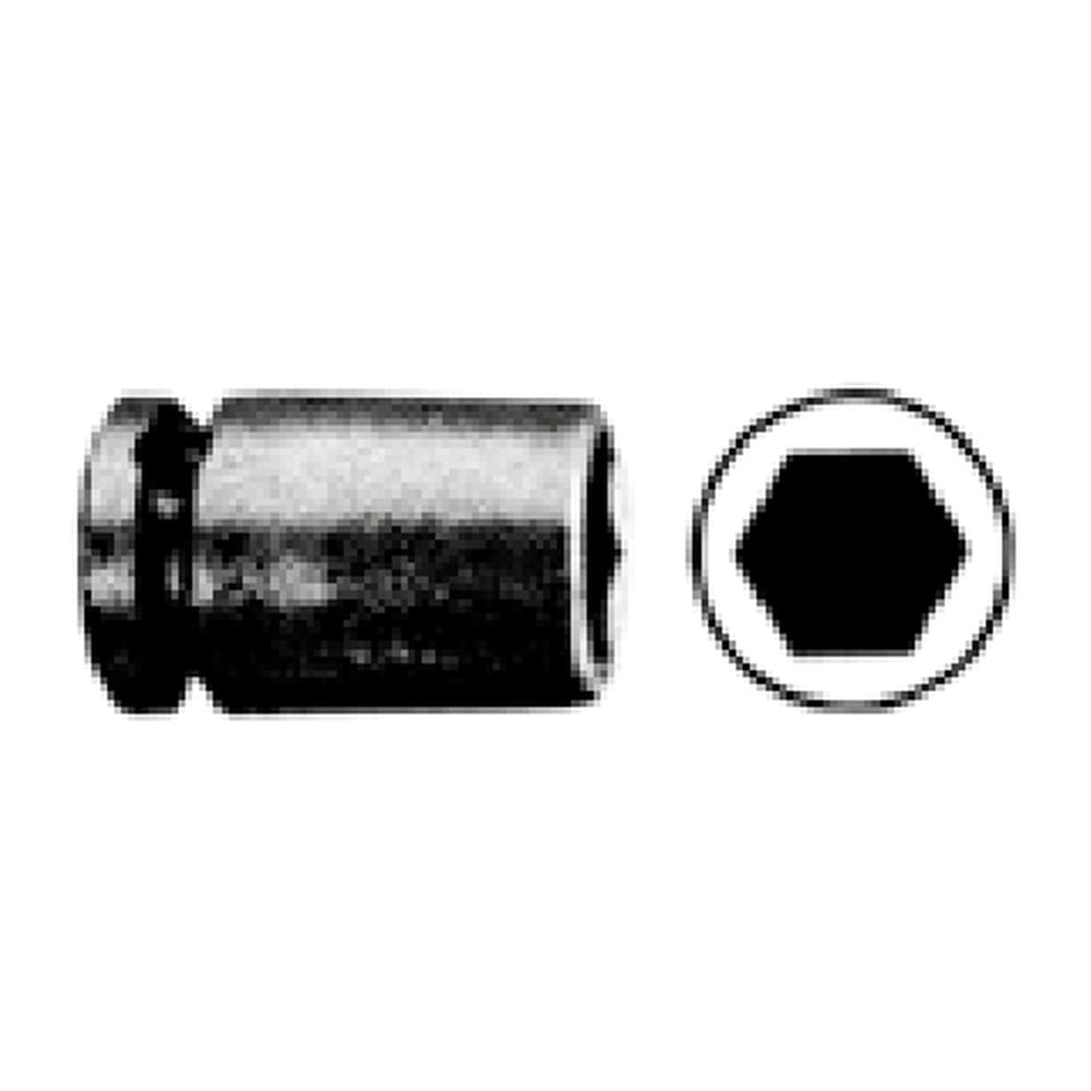 3/8" Drive Hex Impact Socket 6mm — 32mm Long, DIN 3121