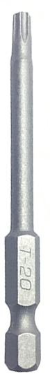 T20 Bit - Long Torx Bit - Chrome vanadium steel - Length70mm - 1/4" hex drive